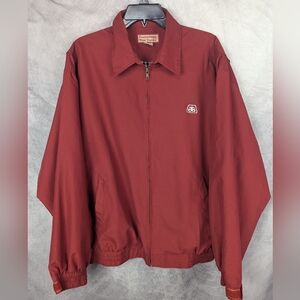 Pioneer Technology That Yields Large Burgundy Zipper Jacket Plaid Lining